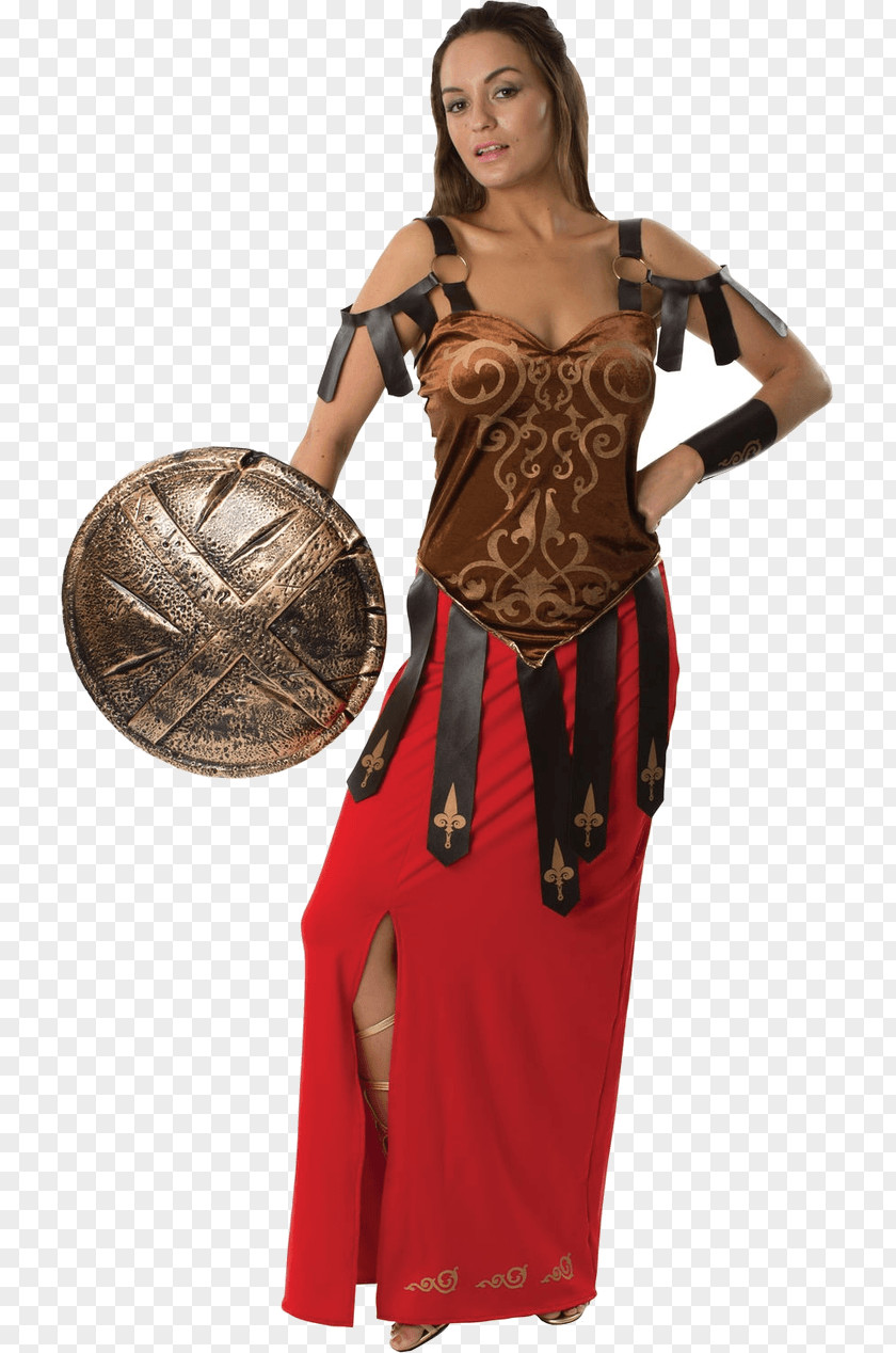 Gladiator Costume Party Dress Woman Halloween PNG