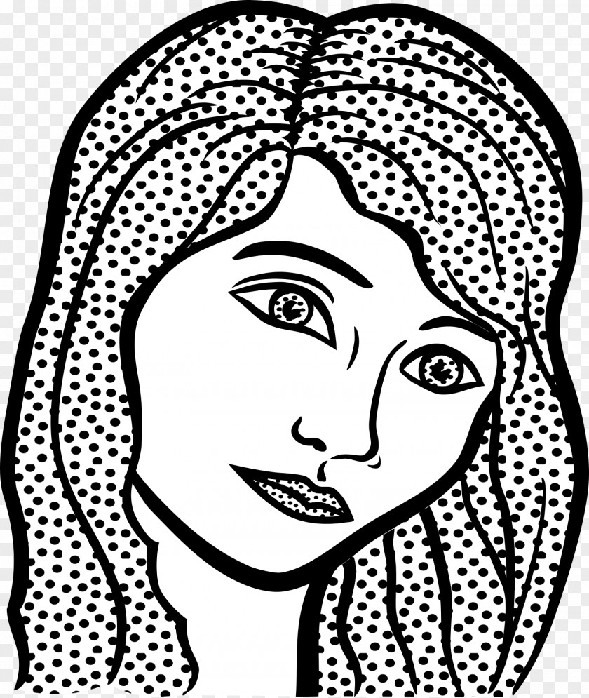 Woman Face Line Art PNG