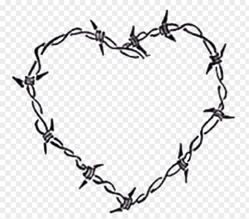 Barbed Wire Drawing Heart PNG