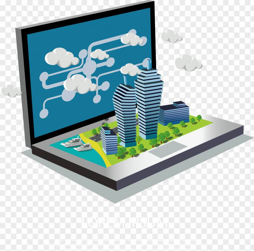 Decoration Creative Computer Architecture Internet Drawing PNG