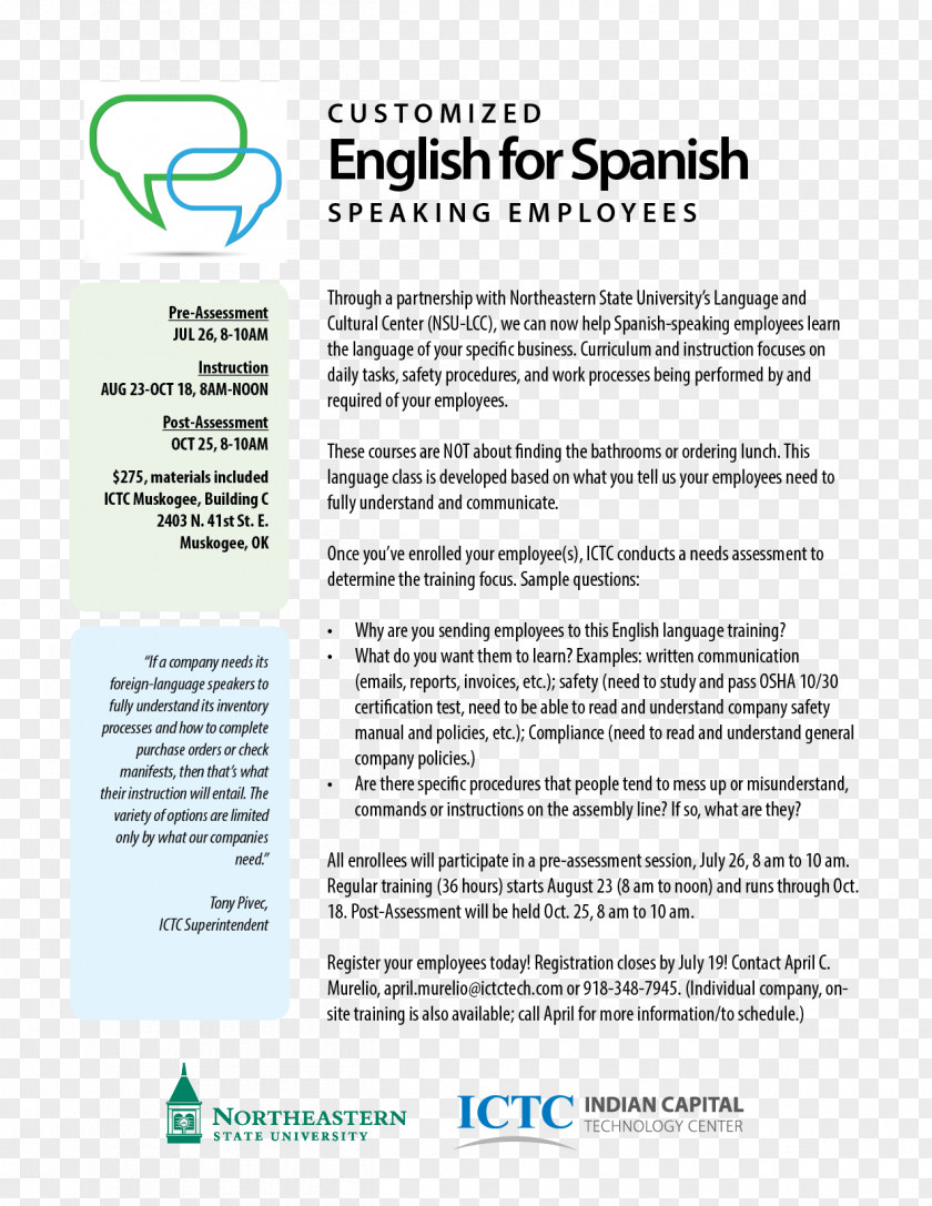 Spanish Language Indian Capital Technology Center English Information PNG