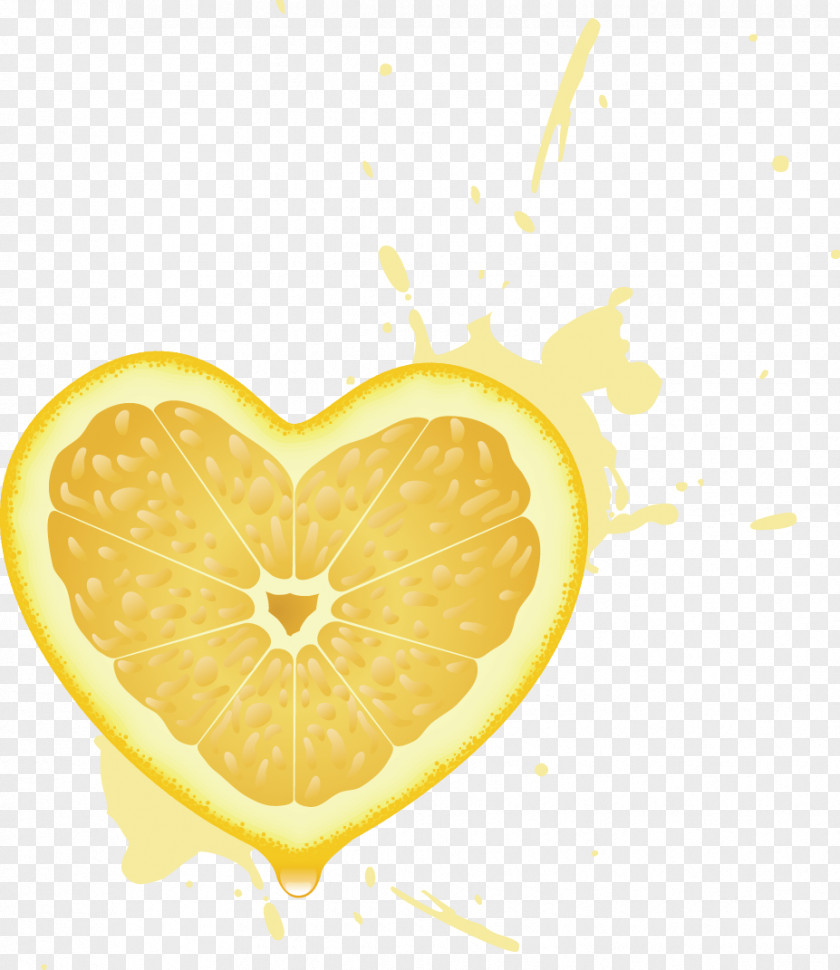 Fruit Heart-shaped Pattern Juice Grapefruit Lemon Shape PNG