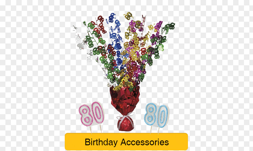 80th Birthday Party Toy Balloon Centrepiece PNG