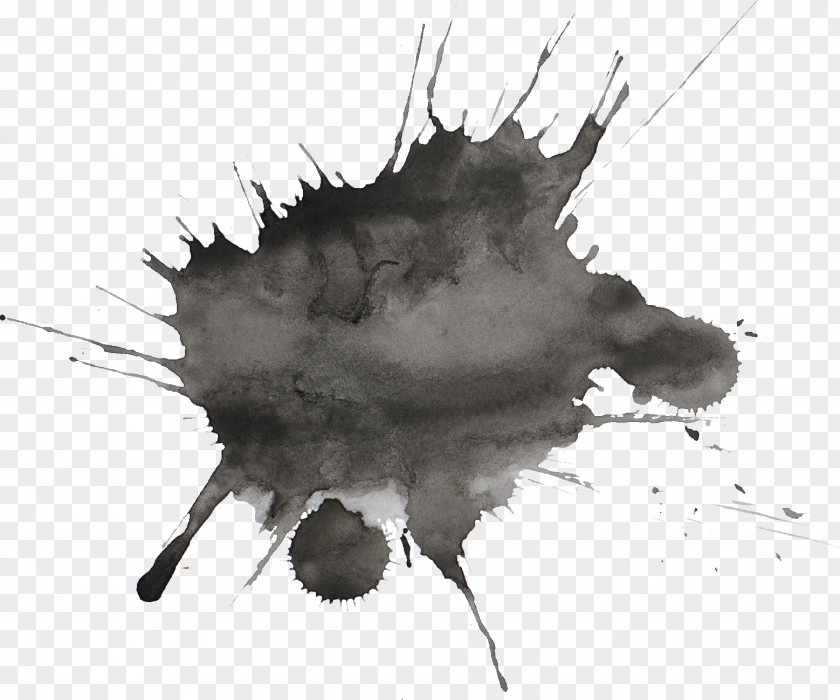 Black Transparent Watercolor And White Painting Drawing PNG