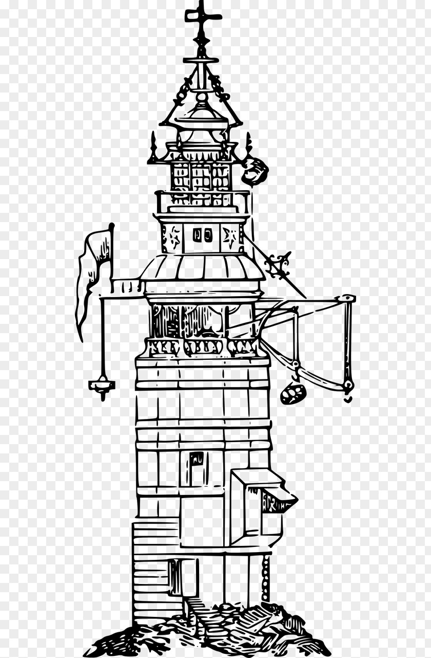Lighthouse Plymouth Line Art Clip PNG