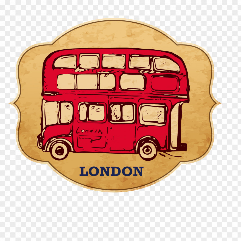 Vector Double Bus London Double-decker Sticker PNG