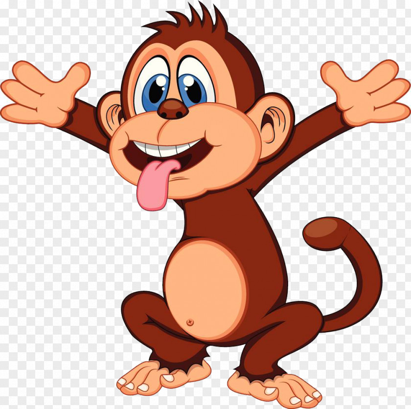 A Monkey With Tongue Chimpanzee Cartoon Royalty-free PNG