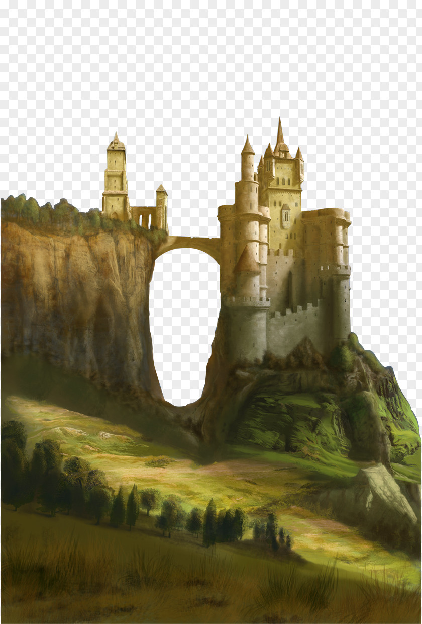 Cliff Castle Drawing Art PNG