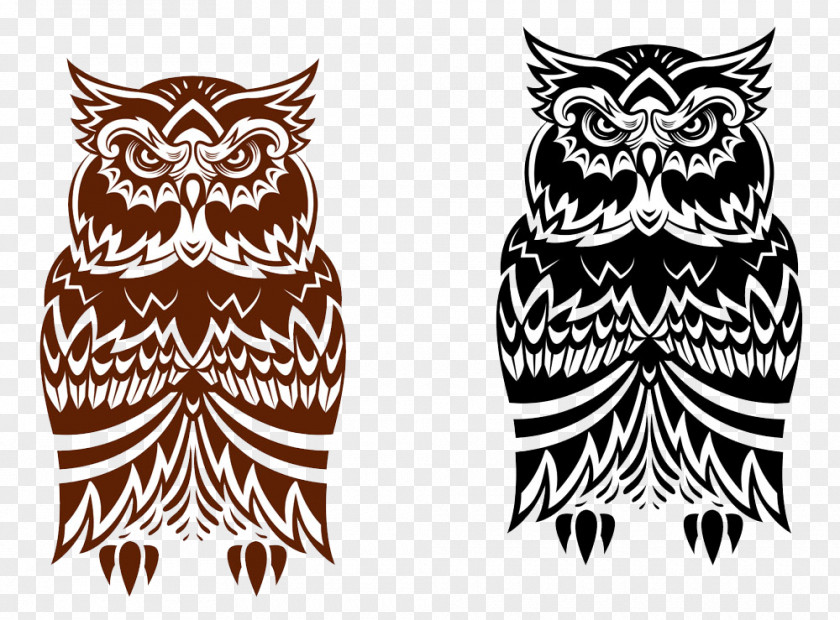 Creative Owl Pattern Bird Tribe Tattoo PNG