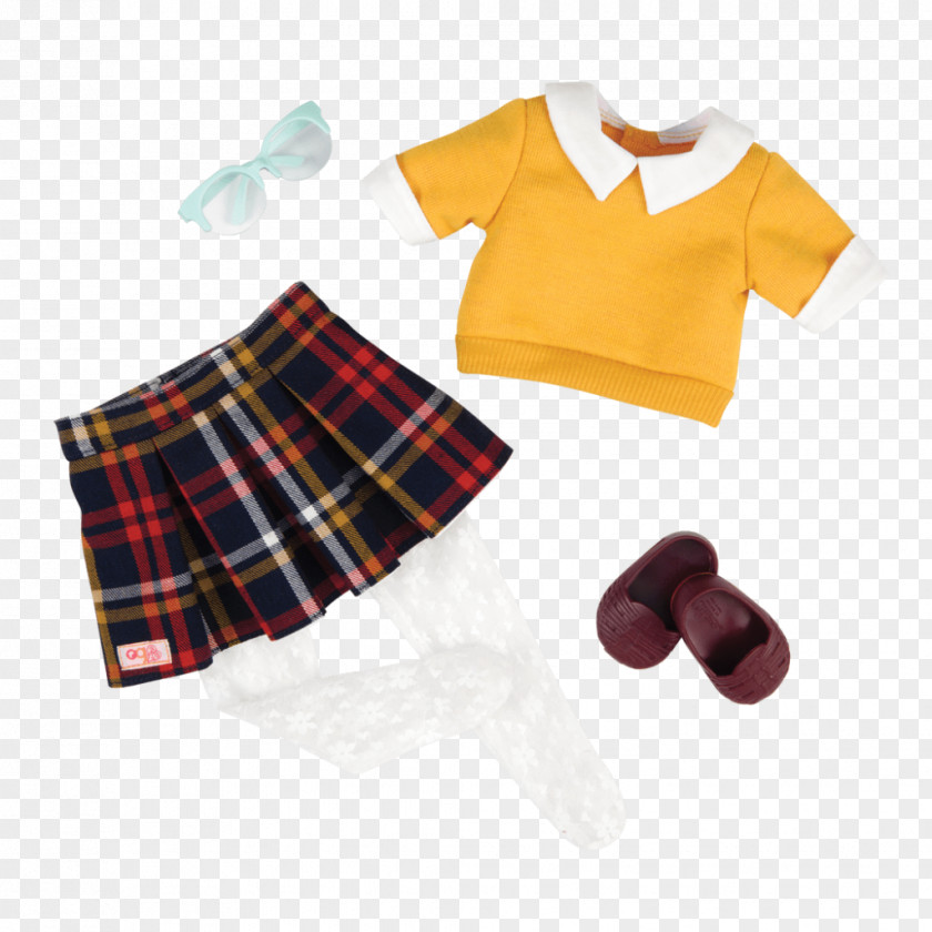 Doll Tartan Clothing Full Plaid Skirt PNG