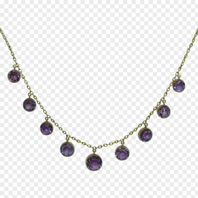 Gold Chain Necklace Jewellery Amethyst Gemstone Cabochon PNG