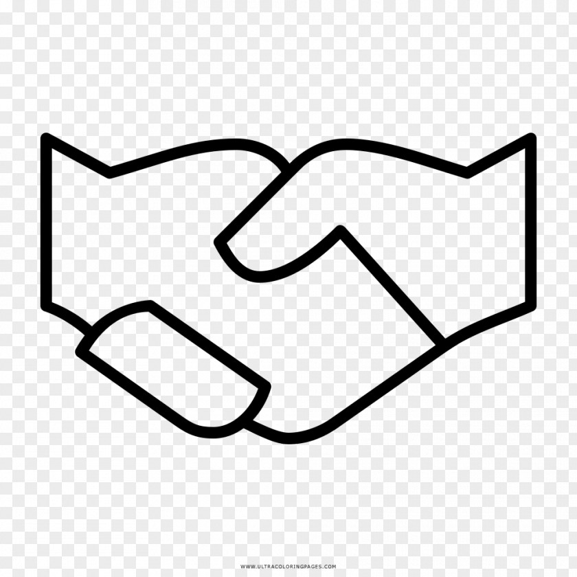 Hand Draw Coloring Book Drawing Handshake PNG