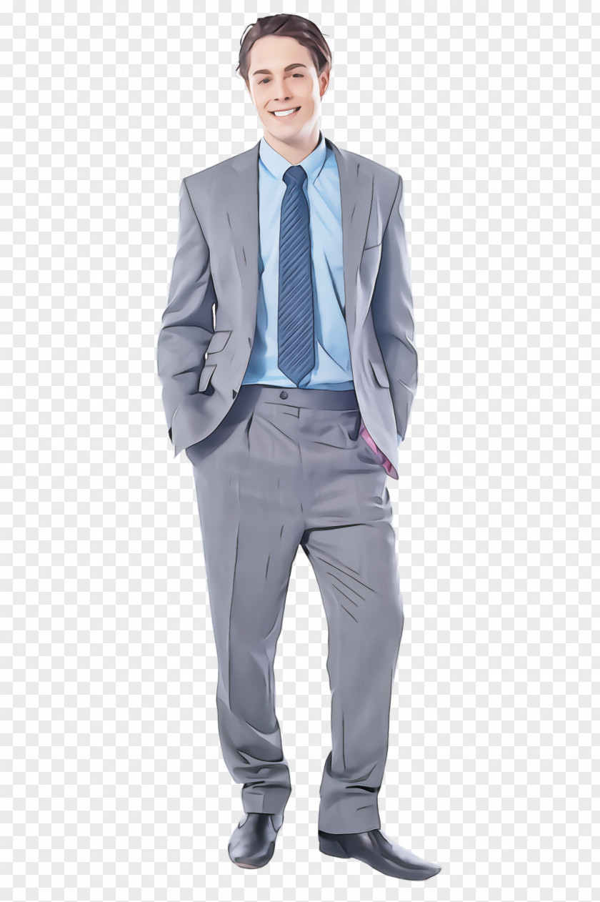 Blazer Gentleman Clothing Suit Standing Blue Formal Wear PNG