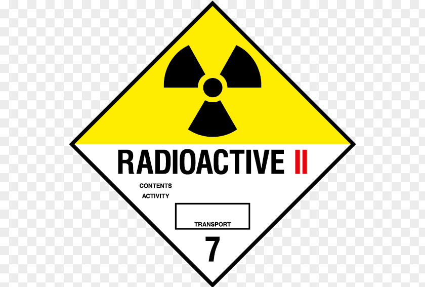 Health And Safety Red HAZMAT Class 7 Radioactive Substances Dangerous Goods Decay Label Waste PNG