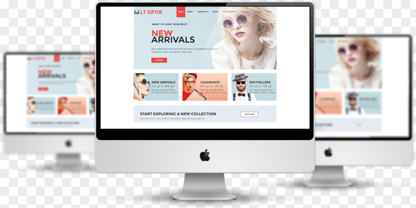 Bifocals Mockup Responsive Web Design Joomla Template Website PNG