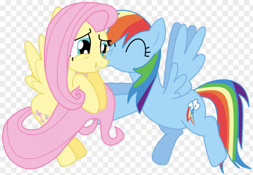 Fluttershy And Rainbow Dash Kiss Pony Applejack Pinkie Pie Rarity PNG