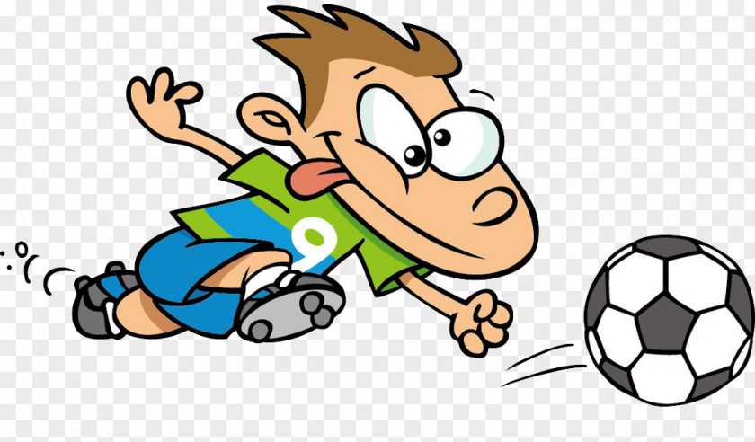 The Boy With His Tongue Out Football Cartoon Illustration PNG
