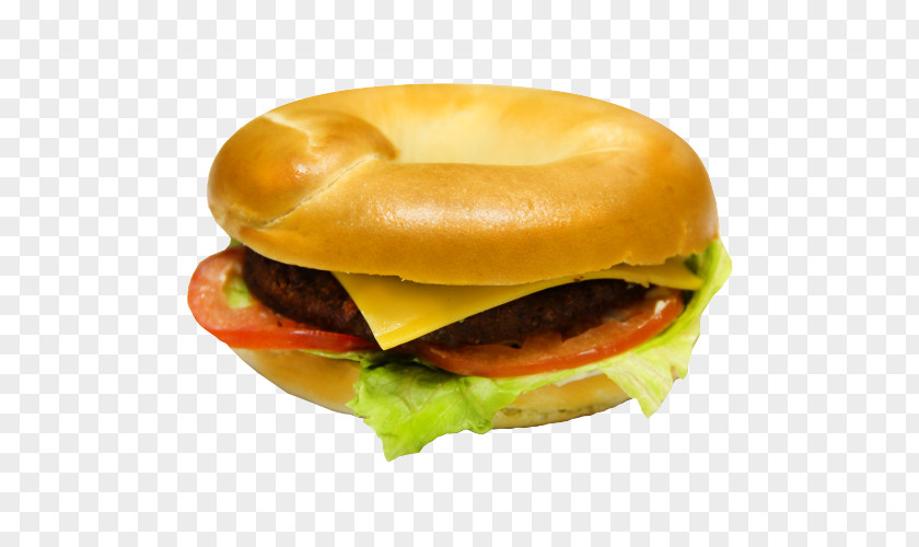 Bagel Cheeseburger Breakfast Sandwich Ham And Cheese Donuts PNG