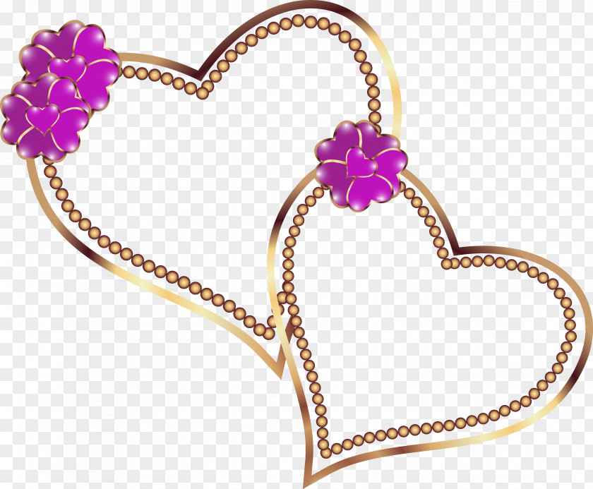 Purple Body Jewellery Valentine's Day Clip Art PNG