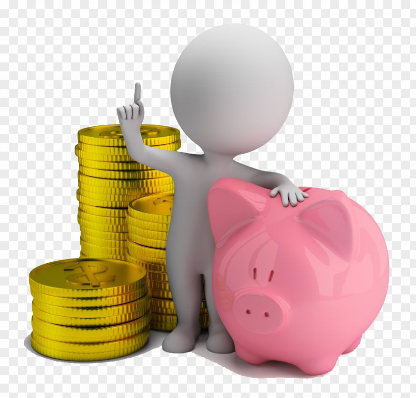 Gold And Pink Pig Money 3D Computer Graphics Stock Photography Piggy Bank Royalty-free PNG