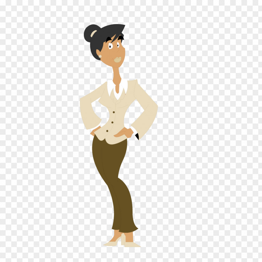 Vector Fashion Career Woman With Short Hair Cartoon Euclidean Model Sheet Illustration PNG