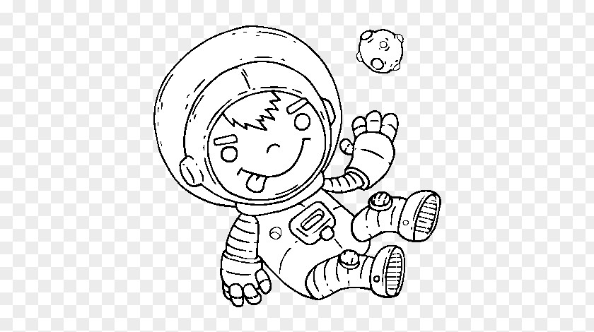 Drawing Coloring Book Astronaut Child Outer Space PNG