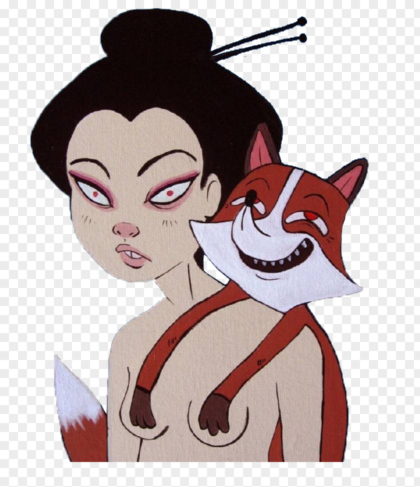 Little Fox And Woman DeviantArt Mixcloud Qyer.com PNG