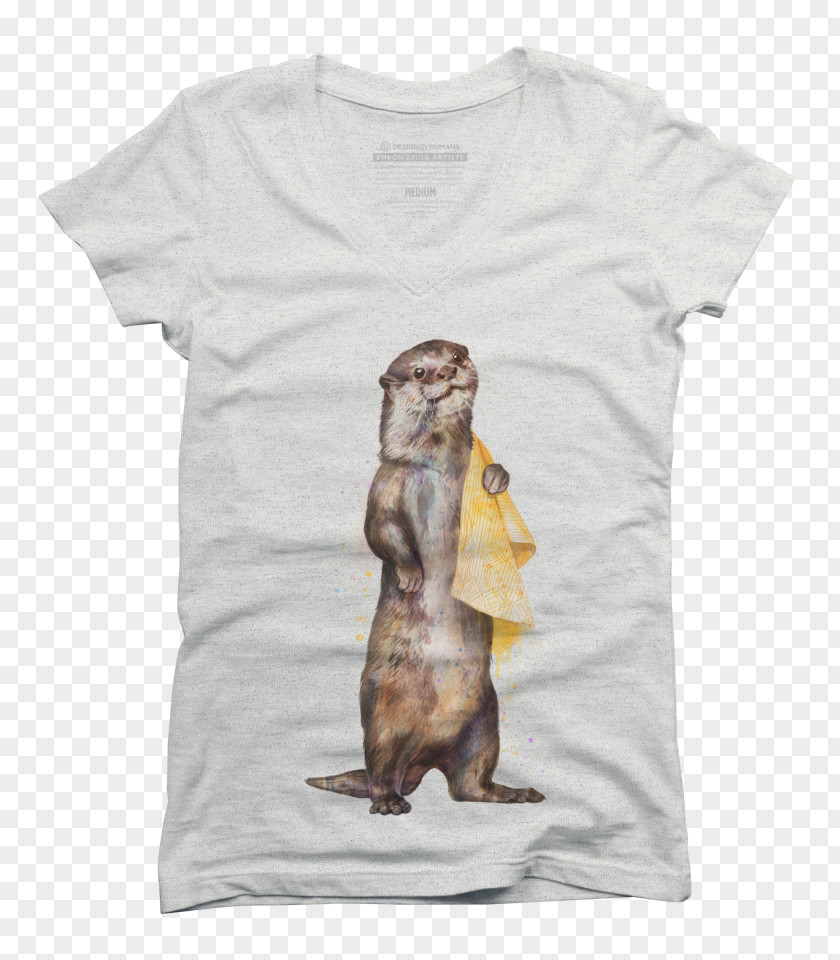T-shirt Otter Canvas Douchegordijn PNG