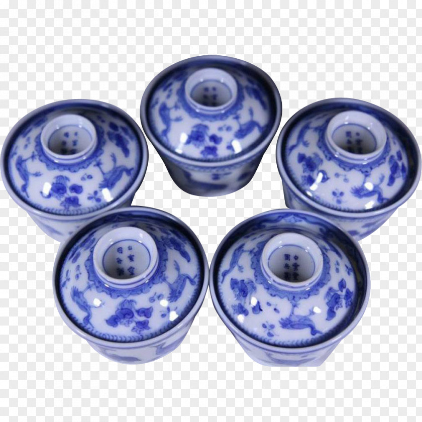 Antiques Of River Oaks Cobalt Blue And White Pottery Porcelain PNG
