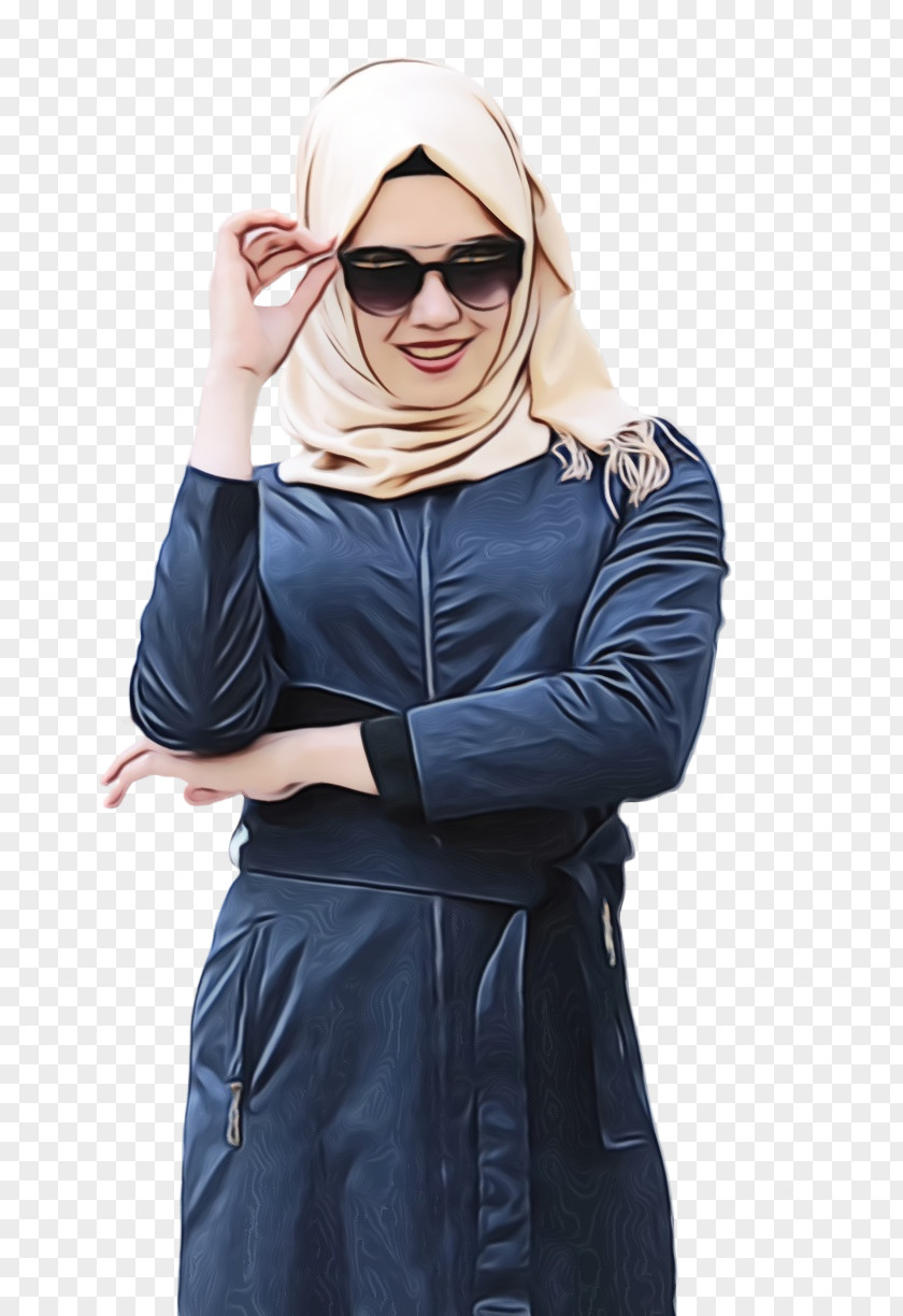 Blue Coat Hijab Sleeve Mammut Shoulder M PNG