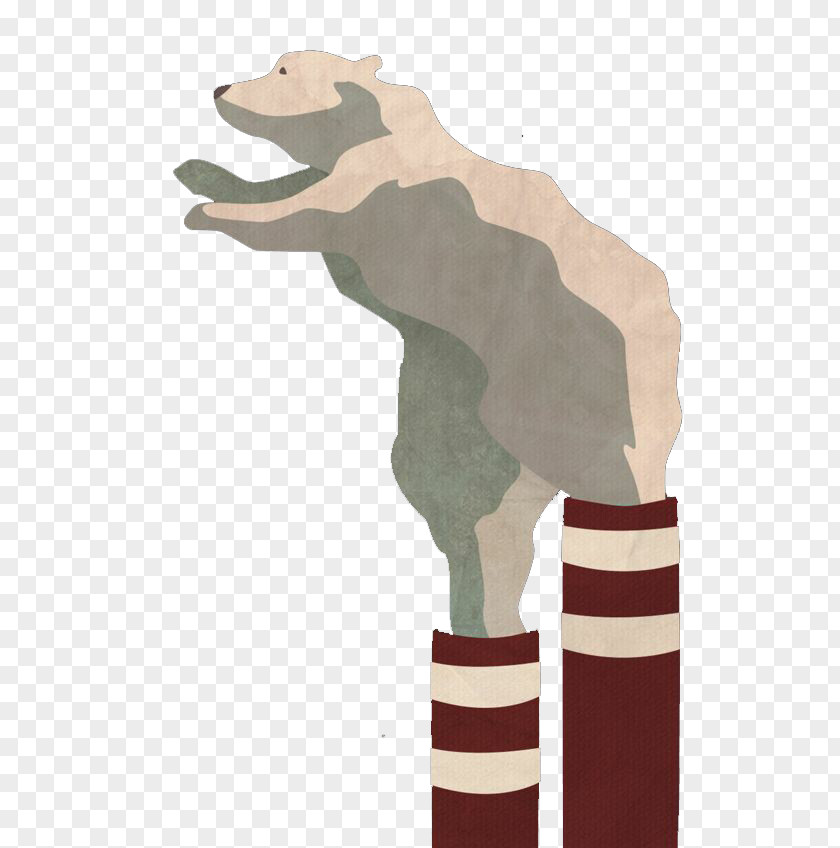 Polar Bear Wearing A Striped Boots Icon PNG