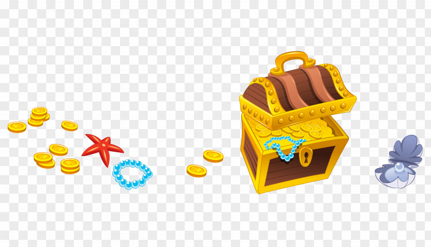Treasure Seabed PNG Seabed, Ocean creative cartoon chest coins clipart PNG