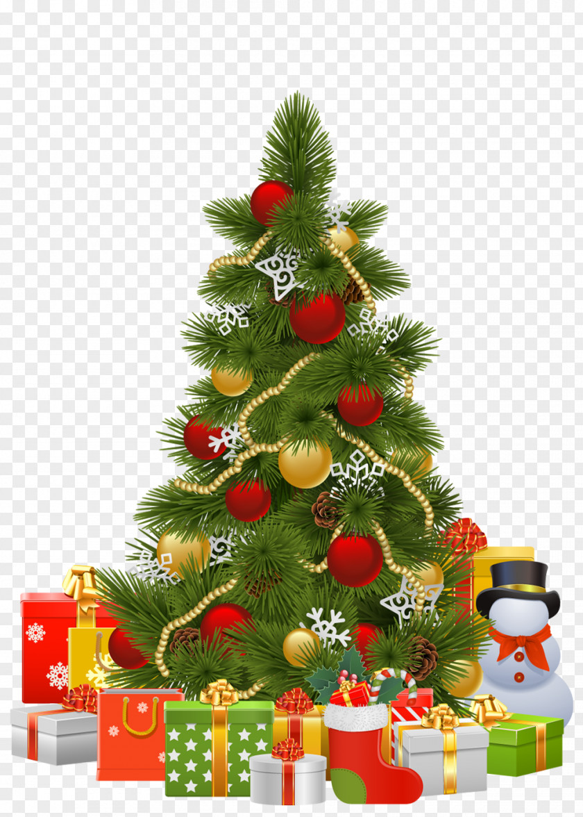 Santa Clause Artificial Christmas Tree Lights PNG