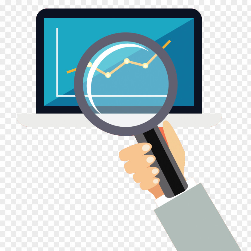 Vector Magnifying Glass To See Material Chart Data Computer PNG