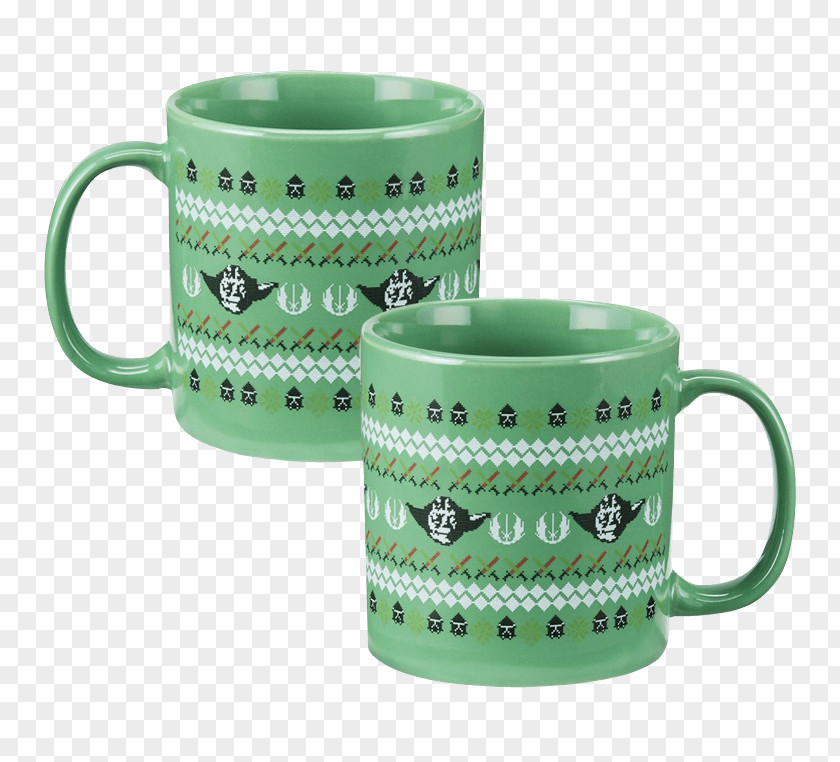 Mug Coffee Cup Christmas Jumper Ceramic Yoda PNG