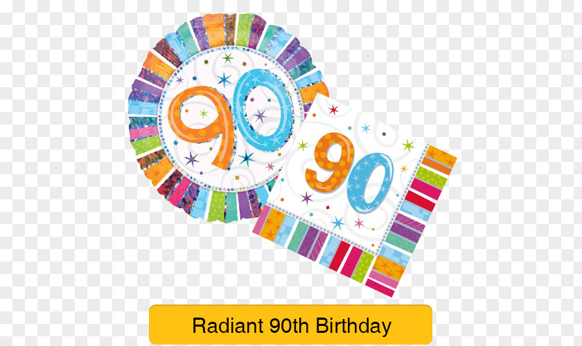90th Birthday Plates Wish Balloon Product Font PNG
