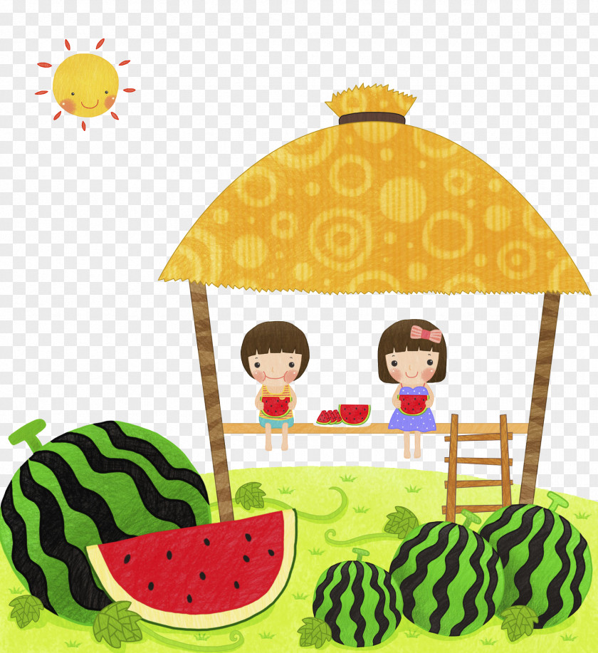 Baby Melon Watermelon Illustration PNG