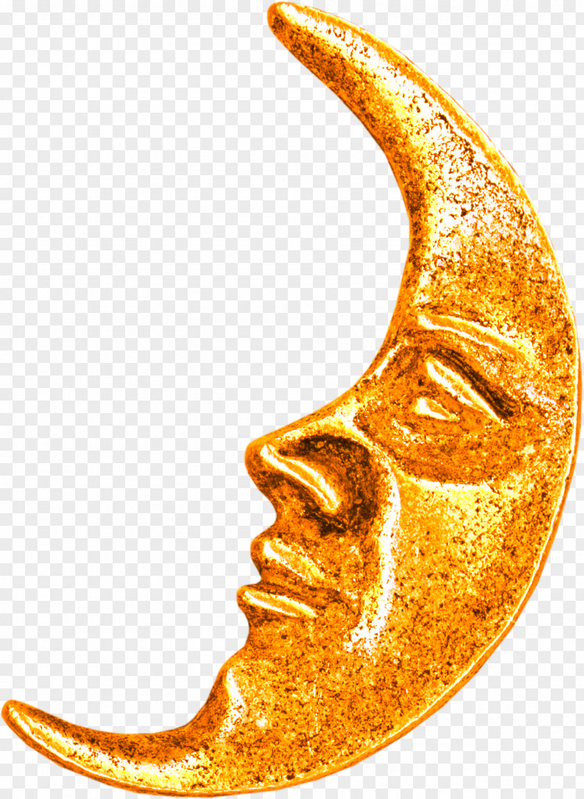 Golden Moon Face Download PNG
