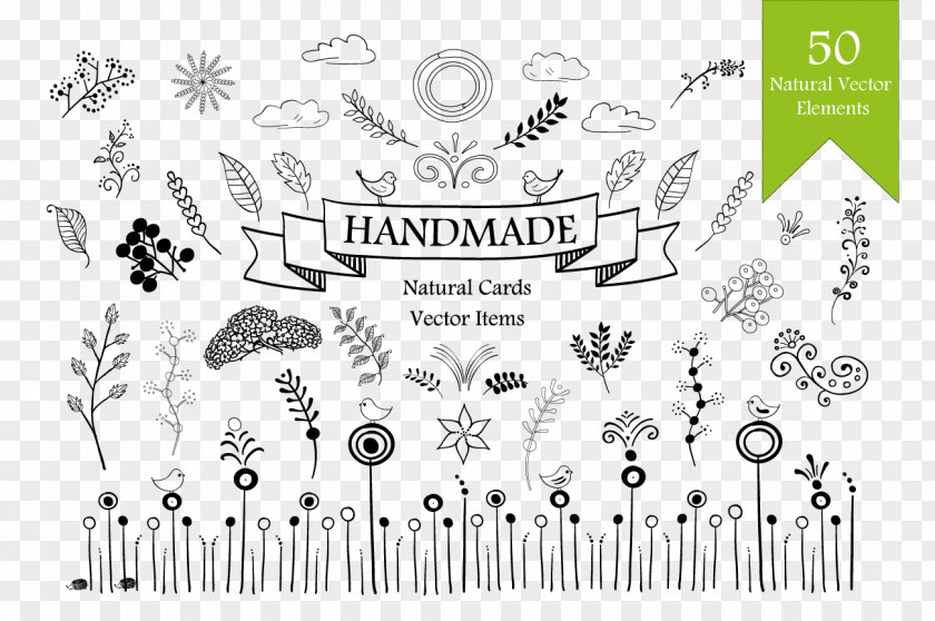 Handemade Card White Line Art Brand Animal Font PNG