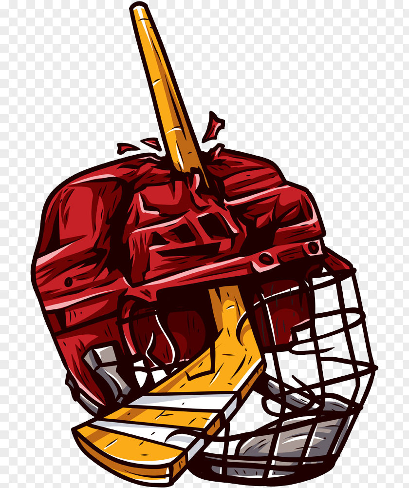 Hand-painted Hockey Helmet Ice Sport Puck PNG
