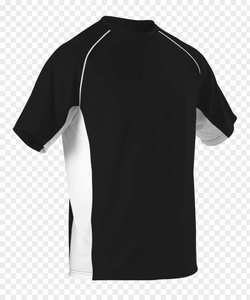 Black And White Baseball T-shirt Sleeve Crew Neck Jersey PNG