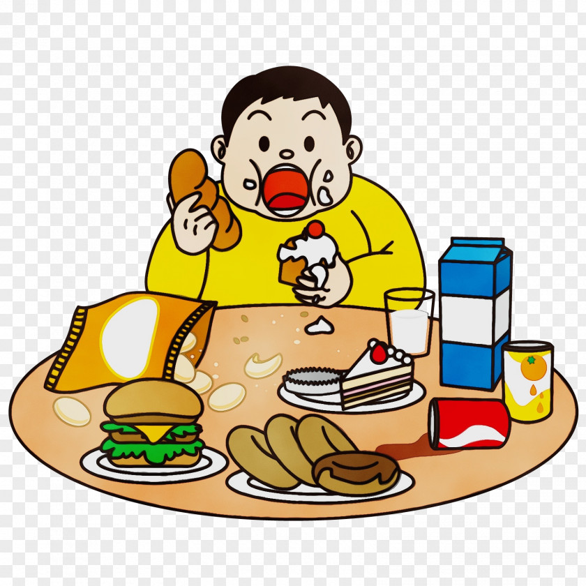 Eating Fast Food Junk Meal Cartoon Clip Art Breakfast PNG