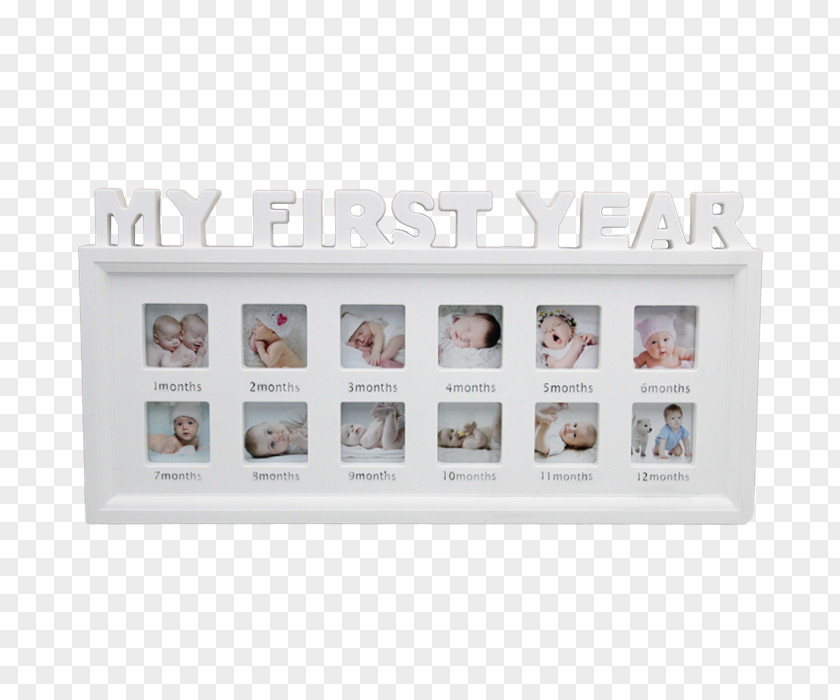 Watercolor Infant Picture Frames Photography Collage PNG