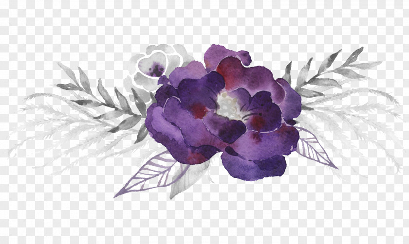 Watercolor Purple Flowers PNG purple flowers clipart PNG