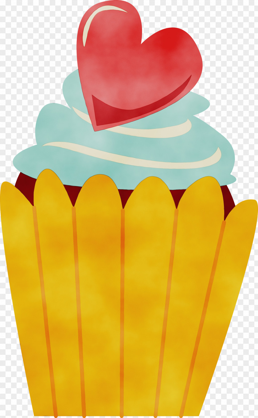 Baking Cup Yellow Heart PNG