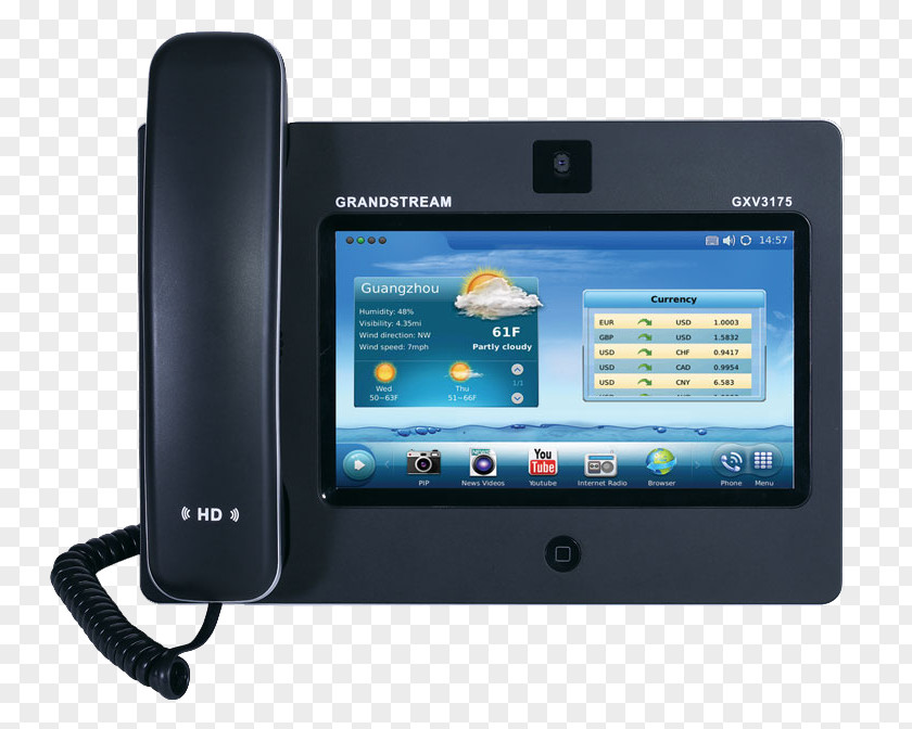Grandstream India Networks VoIP Phone GXV3175 Voice Over IP Telephone PNG
