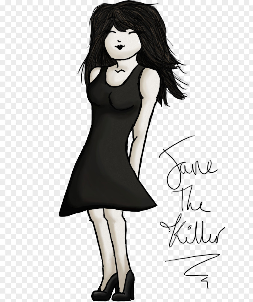 Jane The Killer Black Hair Dress Cartoon PNG