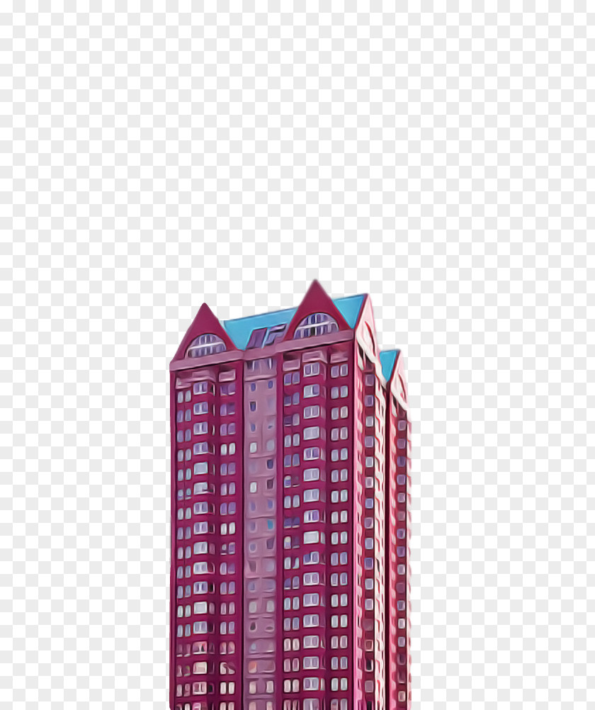 Pink Skyscraper Tower Block Condominium Building PNG