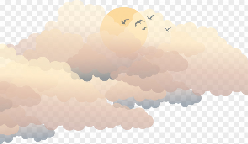 Vector Painted Clouds Obscured The Sun PNG