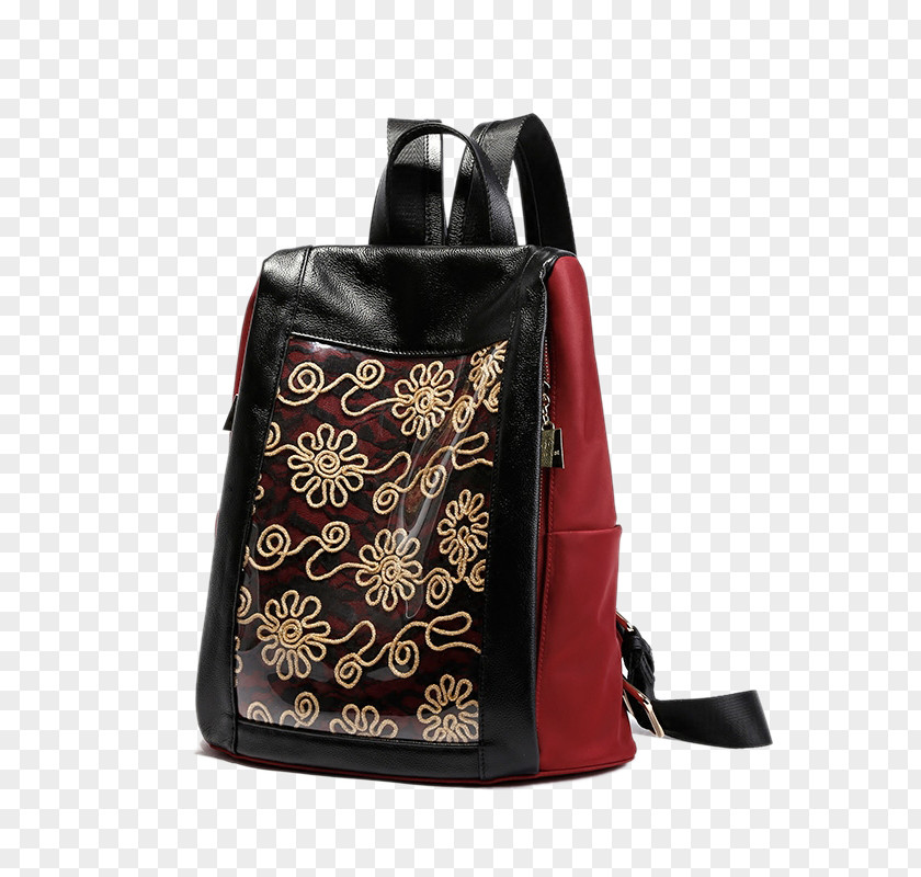 Retro Fashion Personality Pattern Leather Backpack Handbag Gratis PNG